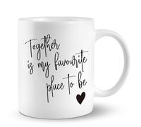 PUHEI Couple Gifts Coffee Mug, Girlfriend Gifts Tea Mug, Together is My Favourite Place To Be Ceramic Mug 11oz, Couples Tea Cup Coffee Mugs Gifts for Boyfriend Girlfriend Wife Husband Him