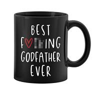 PUHEI HUYAW Best Godfather Ever 11 Ounces Ceramic Mug Cup, Godfather Gift From Godchild Godkids Coffee Tea Mug Cup, Home Office Church Decor, Godfather Birthday Christmas Gifts For Men Godfather