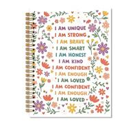 PUHEI Positive Affirmation Floral Notebook Journal for Women 5.5x8.3