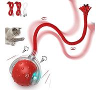 PUHOHUN Interactive Cat Toy Ball, Electric Automatic Cat Toys for Indoor Cats Adult, Moving Cat Toys - Simulates Bird Calls, USB Rechargeable, All Floors & Carpet Available