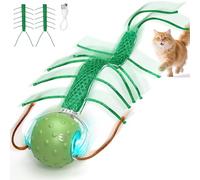 PUHOHUN Interactive Cat Toy Self-Employment Electric - Automatic Cat Ball with Bird Sounds, Cat Toy Interactive Quiet & USB Rechargeable for Indoor Cats (Green)
