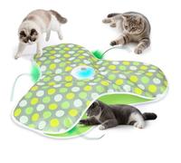 PUHOHUN Interactive Cat Toys for Indoor Cats Adult with Feather Mouse Tail Switchable, Kitten Enrichment Toys for Hunting Self Play, Automatic Slient Rechargeable Game to Bored Green