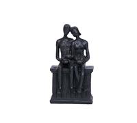 PUHOZN Iron Couple Statue - Cast Iron Couple Sculpture Wedding Modern Abstract Romantic Man and Woman Sculpture Figurines Centerpiece Decoration