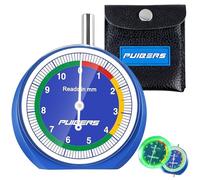 PUIBERS Tyre Tread Depth Gauge UK, 0-11mm Professional Metal Analogue Tyre Depth Gauge with Luminous Dial & Storage Pouch, 3-Colour Warning Scale for MOT Safety Check, Cars, Vans, Trucks, Motorcycles