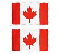 Puideon 2PCS Canada Flag Hook and Loop Patch Embroidered Morale Patch Military Tactical Patches
