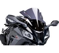 Puig 2072N Racing and aerodynamic screen in 3 mm acrylic with double height that improves helmet protection and high-speed stability, Black
