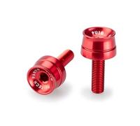 Puig 21018R Speed handlebar bar ends in machined aluminum with compact design and racing style for vibration reduction, Red