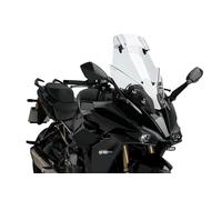 Puig 21343W Touring Windscreen with Transparent Visor to improve aerodynamic protection, increase comfort on the road and offer more stable and safe riding in all types of journeys