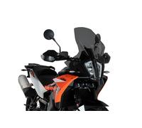 Puig 21611F High and aerodynamic Touring windscreen in 4 mm CN acrylic with rounded profile, flat upper area and deflectors that improve protection, Dark Smoke