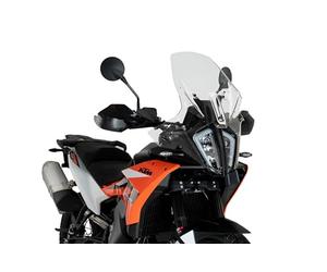Puig 21611W High and aerodynamic Touring windscreen in 4 mm CN acrylic with rounded profile, flat upper area and deflectors that improve protection, Clear