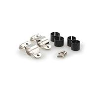 Puig 2179I America Windscreen Kit; mounting set; includes clamps, rubbers and adapted fittings; precise installation for custom bikes with 22 and 26 mm handlebars, Stainless Steel