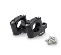 Puig 21801N Pullback Risers, universal handlebar risers with 20mm height and 16mm pullback, improves riding ergonomics and comfort with an elegant and durable design, Black