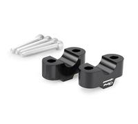 Puig 21809N Handlebar Risers Black to raise your motorcycle's handlebar; improves riding ergonomics with Hi-Tech design and high-precision anodized aluminum machining