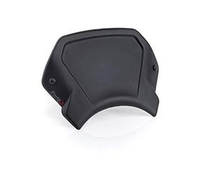 Puig 21963N Aluminum Front Plate - Retro Design and Aerodynamic Protection, Black