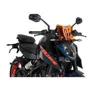Puig 21997T New Generation Sport Windshield - Sporty Design and Aerodynamic Protection for KTM 125 DUKE and KTM 390 DUKE 2024-2025, Orange