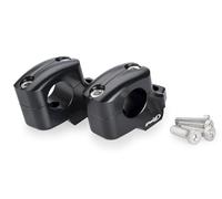Puig 22101N Pullback Risers to improve handlebar ergonomics with 25 mm rise and 16 mm pullback, made of machined anodized aluminum for enhanced durability, Black