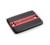 Puig 22104R Front brake fluid reservoir cap machined from aluminium with HI-TECH design to improve protection, enhance aesthetics and provide an exclusive high-quality anodized finish, Red