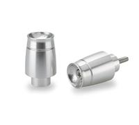 Puig 22127P Sport Model Handlebar End Weights; manufactured from high-quality machined aluminum; minimalist racing design, Silver