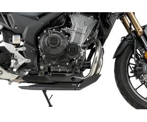 Puig 22205N Skid Plate for maximum protection of the engine and exhaust collectors with perfect integration into your bike, Black