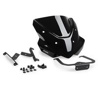 Puig 22234N New Generation Sport made of 3 mm methacrylate with aerodynamic design, rounded edges, inner black printing and TÜV approval for safe riding, Black
