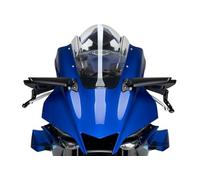 Puig 22252N Aileron Mirror machined in anodized aluminum, with downforce-type aerodynamic design, convex anti-reflective mirror and option for integrated TAB indicator, Black