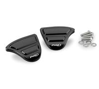 Puig 22259N Mirror hole covers; CNC-machined aluminum; elegant anodized finish; discreet design, compatible with track use, Black