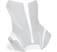 Puig 22268W Touring windscreen made of 4 mm acrylic with UV protection, aerodynamic design, rounded profile, easy mounting and TÜV approval for trail adventure bikes, Transparent