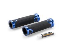 Puig 22272A Revving Grips with sporty design in rubber and anodized aluminum, anti-slip grip, durable finish for 22 mm handlebars to improve control, comfort and aesthetics, Blue