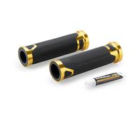 Puig 22272O Revving Grips with sporty design in rubber and anodized aluminum, anti-slip grip, durable finish for 22 mm handlebars to improve control, comfort and aesthetics, Gold