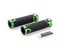 Puig 22272V Revving Grips with sporty design in rubber and anodized aluminum, anti-slip grip, durable finish for 22 mm handlebars to improve control, comfort and aesthetics, Green
