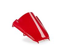 Puig 22284R Z-Racing Windscreen; aerodynamic design with double height; improves rider protection; made of high-impact acrylic; TÜV approved; easy installation, Red