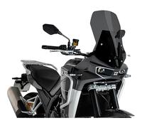 Puig 22287F Touring windscreen made of 4 mm acrylic with UV protection, aerodynamic design, easy installation and compatibility with current trail adventure models, Dark Smoke