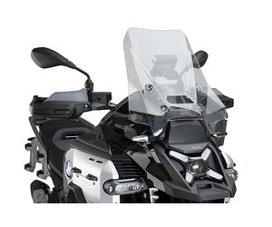 Puig 22317F Front Deflectors Extended, aerodynamic protectors in high-impact acrylic with metal supports, TÜV approved and wind-optimized design, Dark Smoke