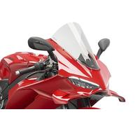 Puig 22333W R-Racer windscreen with professional aerodynamic design, high-impact acrylic material, rounded profile, easy installation and TÜV approval for road use, Transparent