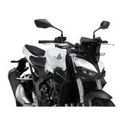 Puig 22381F New Generation Sport; aerodynamic sport windscreen; made of high-resistance PMMA; includes metal brackets and TÜV approval, Dark Smoke