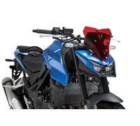 Puig 22423R New Generation Sport, sport windscreen made of 3 mm methacrylate with aerodynamic design tested in wind tunnel, metal supports and TÜV approved, Red