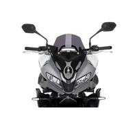 Puig 22522F Sport Windscreen, made of high-impact acrylic with aerodynamic design, rounded edges, TÜV approved and easy installation with original screws, Dark Smoke