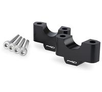 Puig 22530N Handlebar risers for 30 mm elevation in CNC-machined aluminum, Hi-Tech Parts design for improved ergonomics, greater comfort, stability and precision, Black