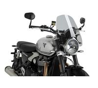 Puig 22619H New Generation Touring in 3 mm PMMA aerodynamic 180 mm above instrument cluster rounded profile high wind protection and UV resistance, Light Smoke.