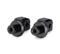 Puig 22640N Passenger Footpeg Bracket CNC-machined aluminum with black anodized finish, precise millimetric adjustment, compact sporty design and direct original system mounting, Black.