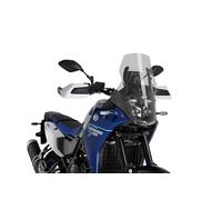 Puig 22647W Aerodynamic Rally Windscreen made of PET-G polymer with integrated headlight protector design for off-road riding and maximum visibility, Clear