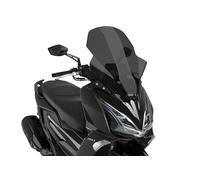 Puig 22697F Aerodynamic V-Tech Line Touring Windscreen made of PMMA with angular design for maximum wind protection and riding comfort, Dark Smoke