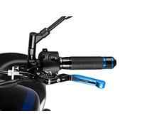 PUIG 24ANP 3.0 clutch lever. Black extendable blue folding with selector Silver
