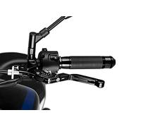 PUIG 24NNP 3.0 clutch lever. Black extendable black folding with selector Silver