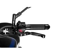 PUIG 24NNR 3.0 clutch lever. Black extendable black folding with selector Red