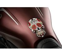 Puig 3673R Tank Pads Model Skull Red