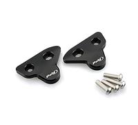 Puig 3845N Mirror hole covers machined from anodized aluminum with discreet design to cover fairing holes and provide a clean finish, Black