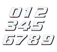 Puig 4256B Adhesive Number 3, 115 mm, White, Pack of 5