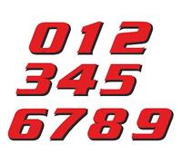 Puig 4261r Adhesive Number 8, 115 mm, red, pack of 5