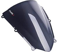 Puig 4356C Racing and aerodynamic screen in 3 mm acrylic with double height that improves helmet protection and high-speed stability, Carbon